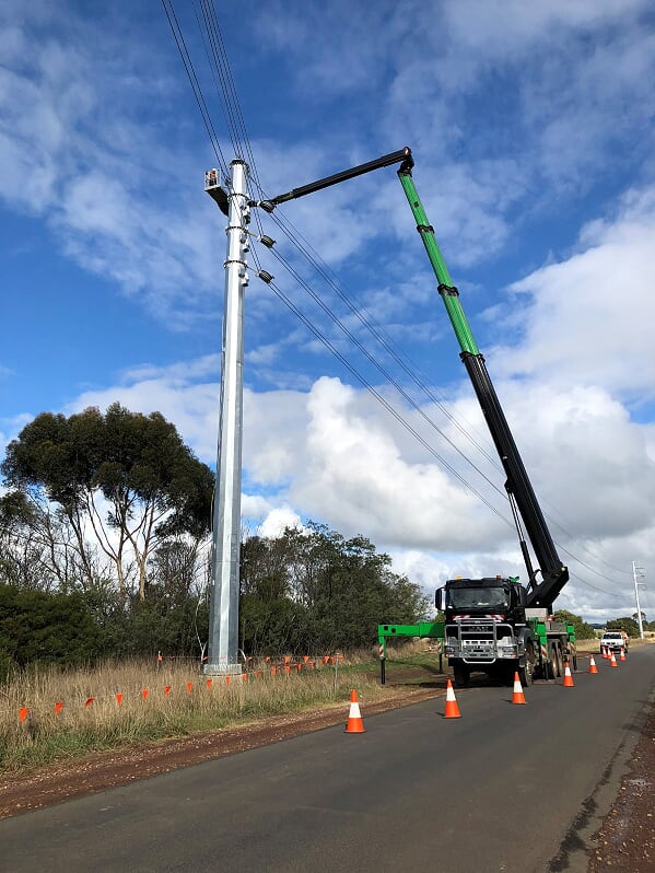 machinery for picking cherries with a bucket truck