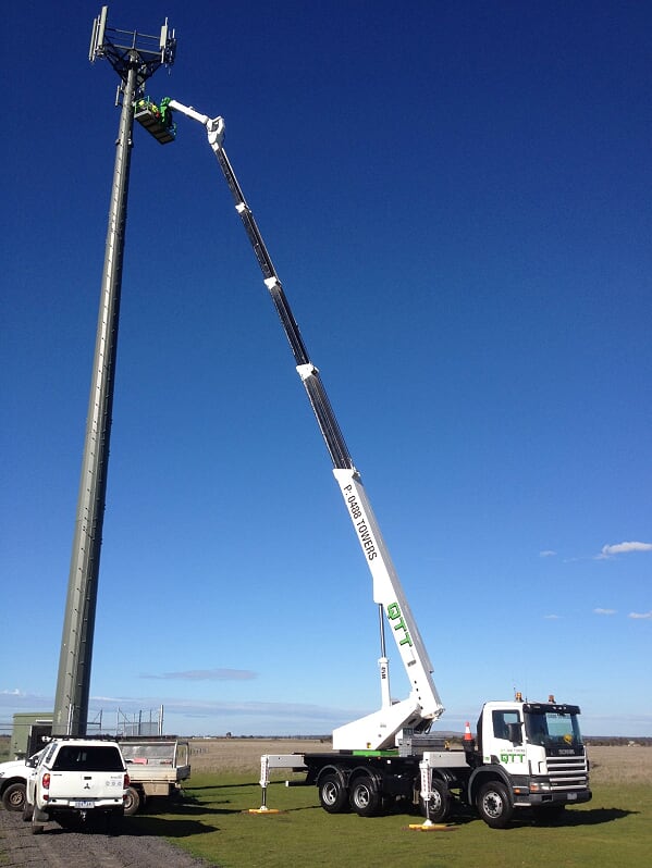 Platform that can be moved around and raised in height