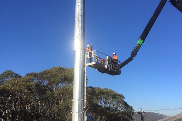 elevated work platform with a boom cherry picker