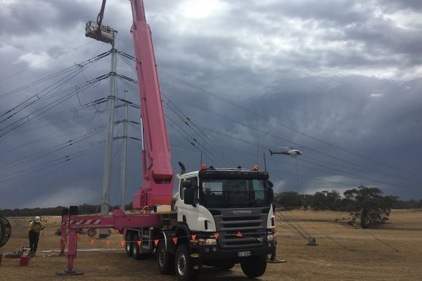 a boom-equipped aerial work platform