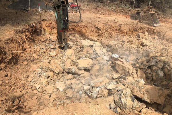 digging stone on civil works