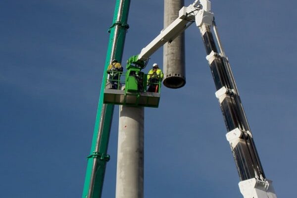 raised platform with a booming boom